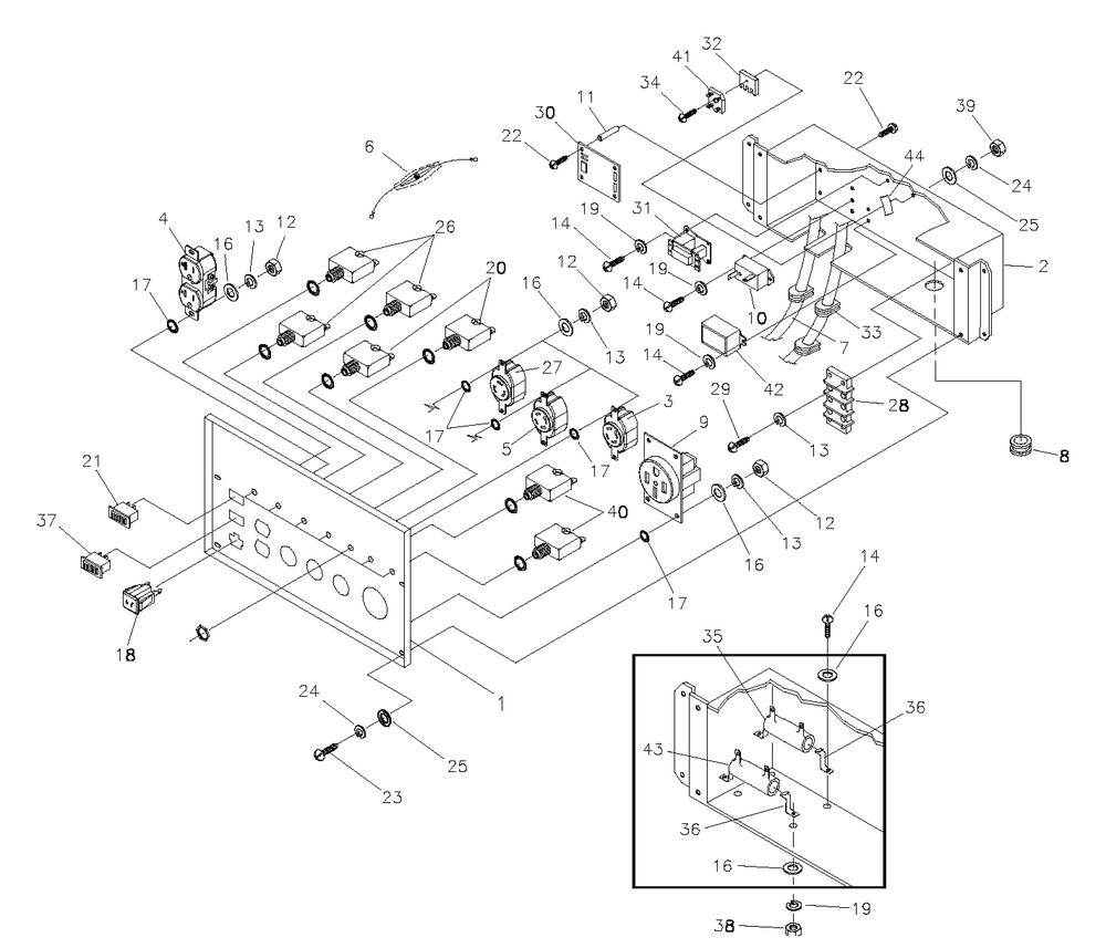 Control Panel Diagram and Parts List for 9801-9  Briggs and Stratton Generator